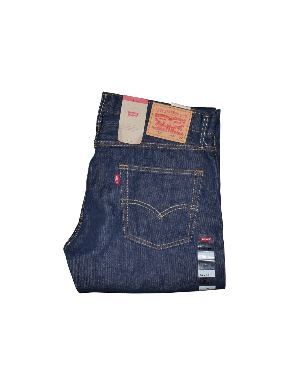 Levi's 513 Mens Size 34x32 Dark Rinse Jeans Slim Straight Fit NWT